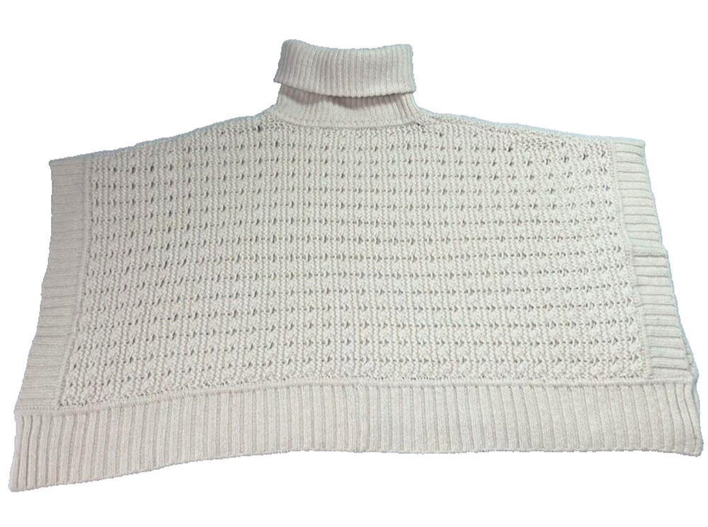 Margaret O'leary Poncho Shrug Womens Size 1 Knit Turtle Neck Lambswool Blend